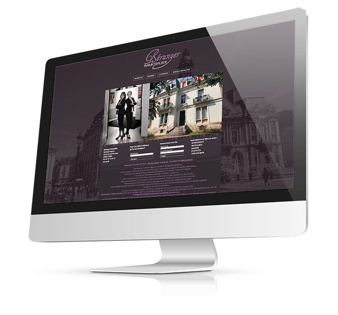 Site web Béranger immobilier, agence immobilière située au cœur de Tours.