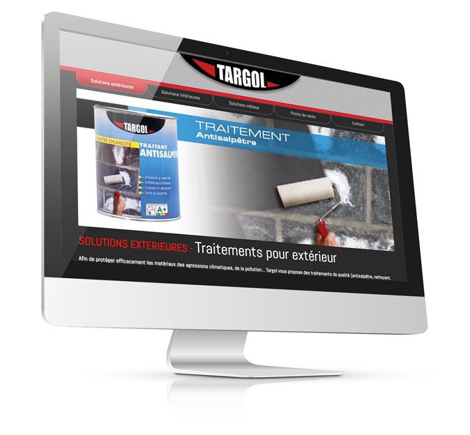 Site web Targol, gamme de produits pour la protection des murs, terrasses, métaux...