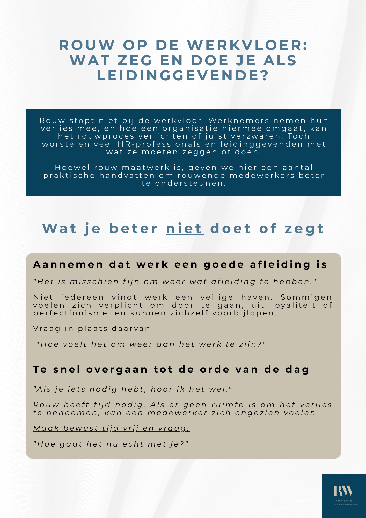 Infographic about grief in the workplace, with advice for managers.