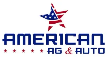 The logo for american ag & auto has an american flag star on it.