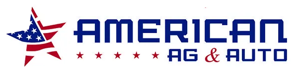 The logo for american ag & auto has an american flag on it.