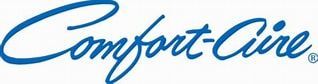A blue comfort care logo on a white background.