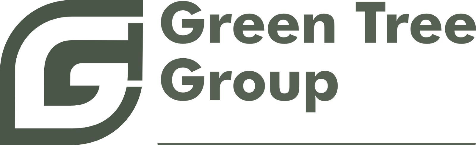 Logo for Green Tree Group. It has a stylized 