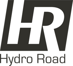 Logo for Hydro Road: white HR letters inside a dark gray rectangle with "Hydro Road" text below.