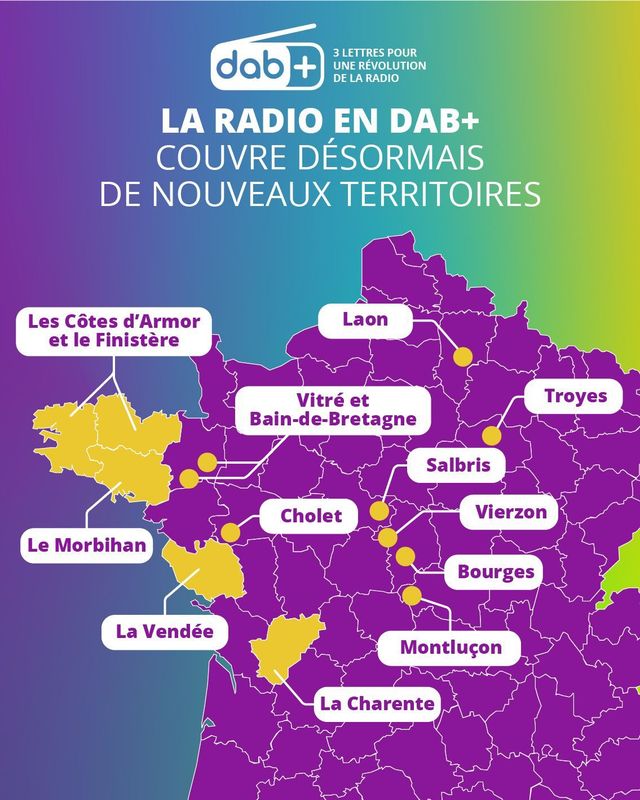 La radio en DAB+ couvre désormais de nouveaux territoires, phase 3