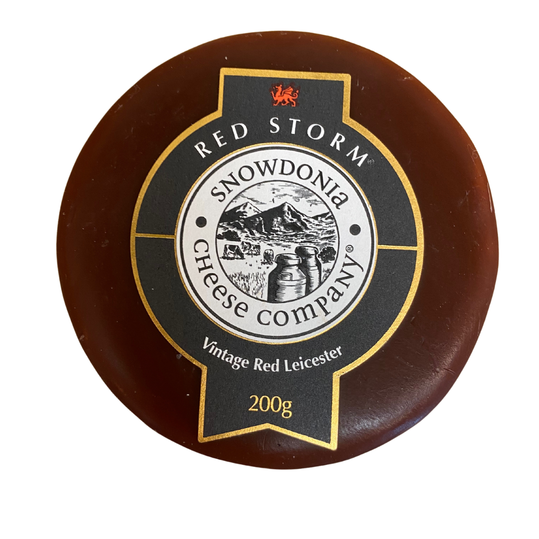A recent addition to the range, and smartly dressed in vivid red wax, Red Storm® boasts serious vintage credentials, aged for typically 18 months creating an intense flavour and refined texture. Red Storm® has already made a name for itself, winning a Bronze at the Nantwich International Cheese Awards.