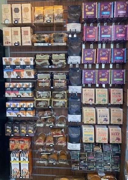 Yorkshire products including Rafi's curry, Gordon Rhodes Slow-cooker mixes and Botham's of Whitby cakes and biscuits, available at The Pie Shop & Deli 65 Clifton, York YO30 6BD