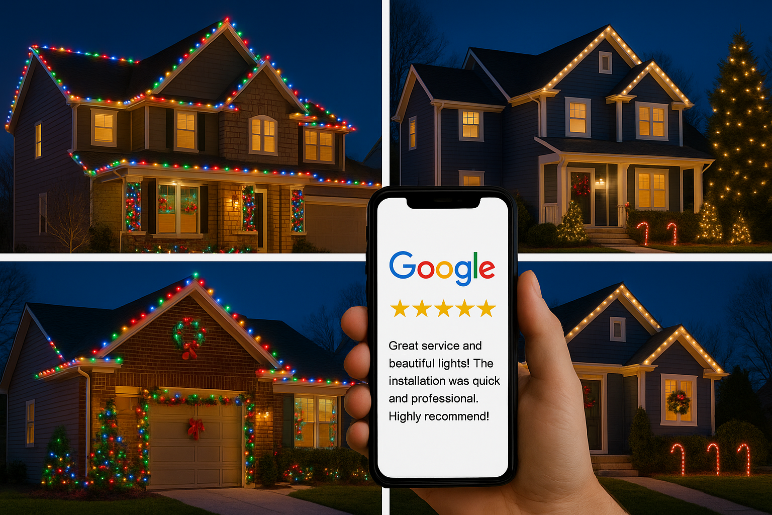professional Christmas light install