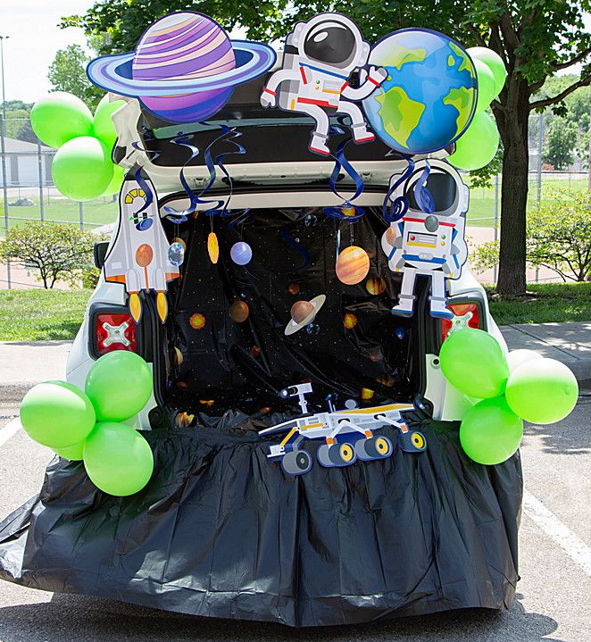 Space glow in the dark trunk or treat