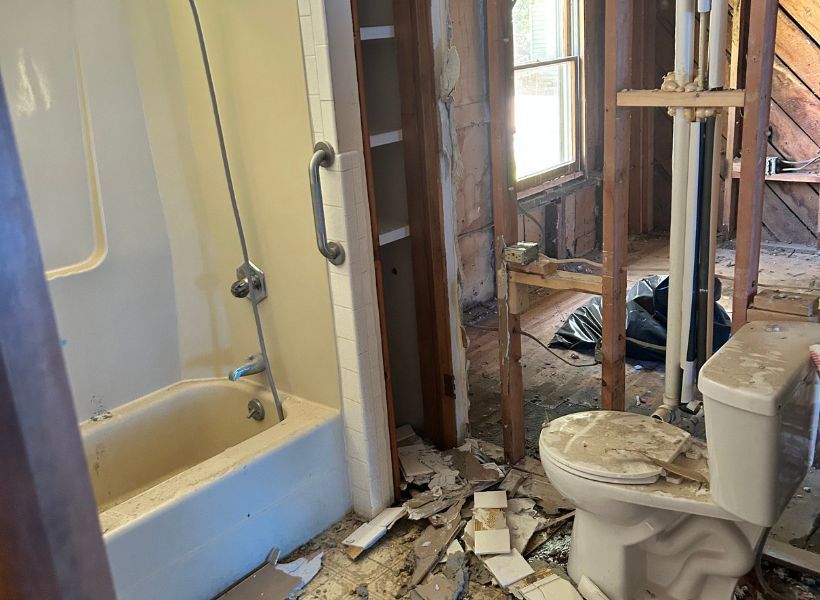 bathroom during mitigation