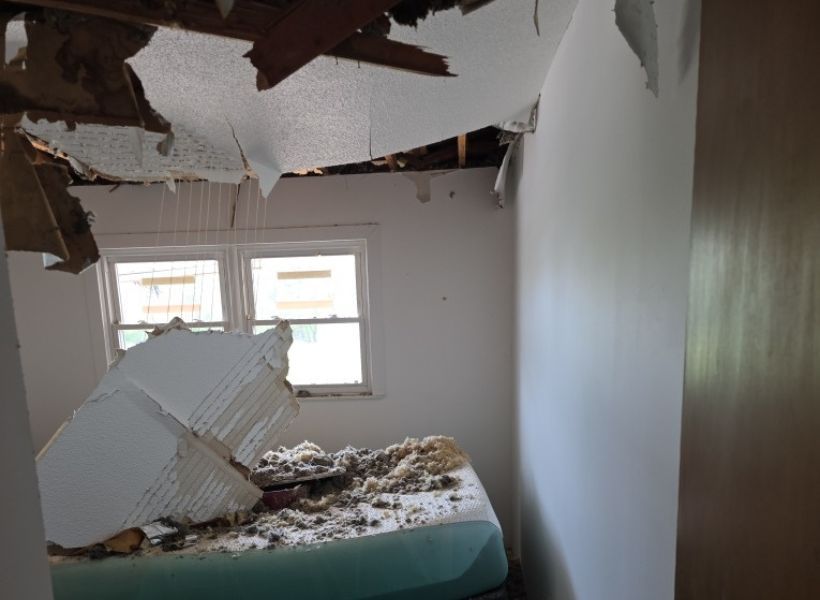 bedroom water damage