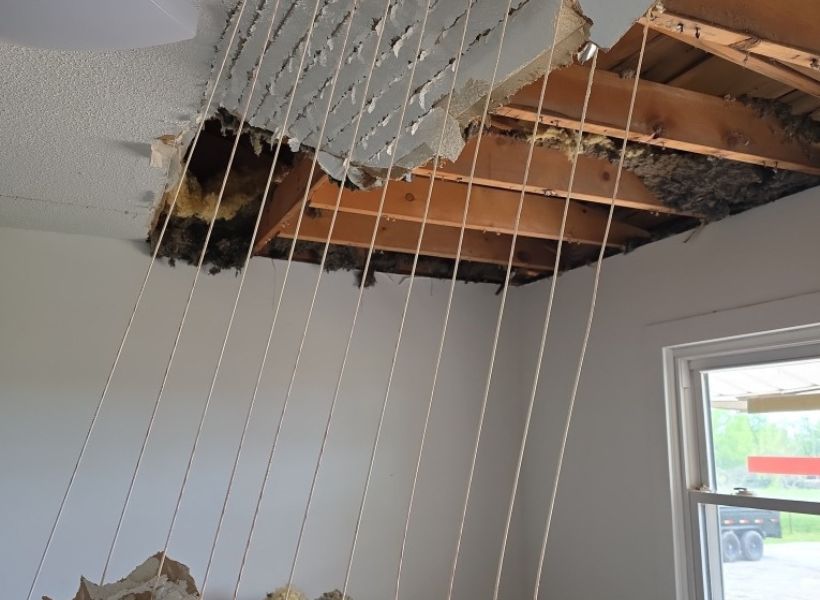 ceiling removal - water damage 2