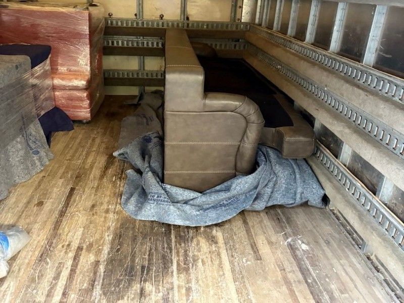 Packed belongings ready for cleaning
