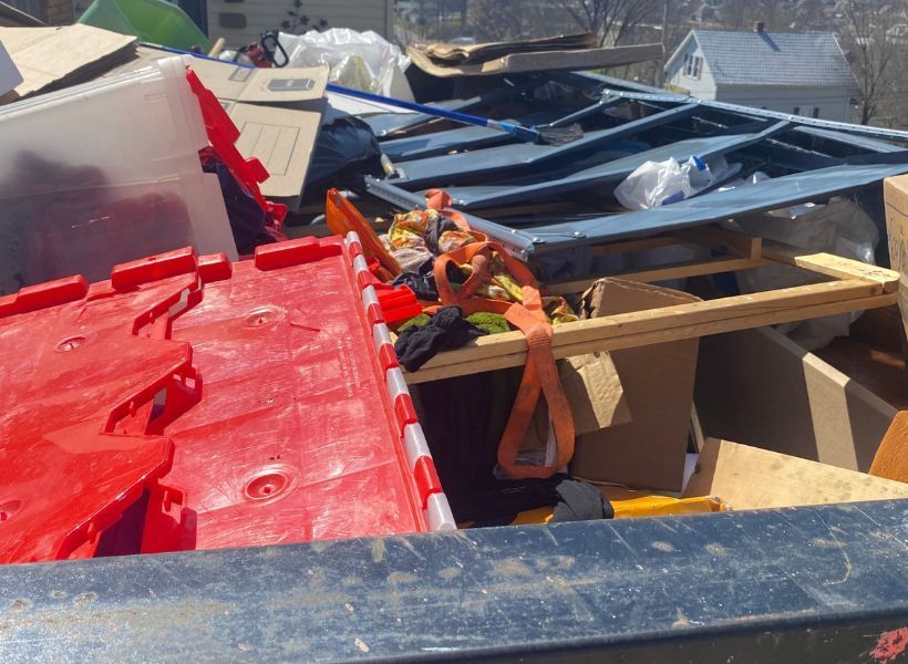 debris bagged and ready for disposal