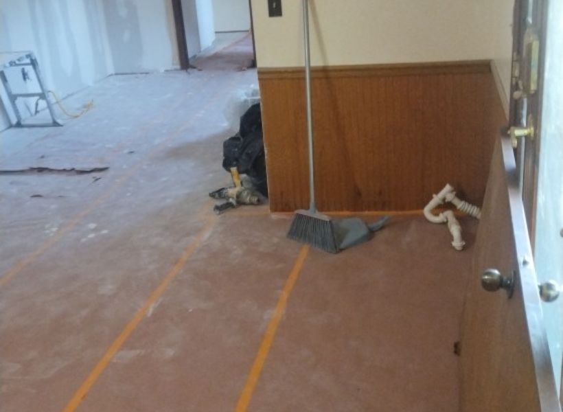 demo and containment in dining room and kitchen
