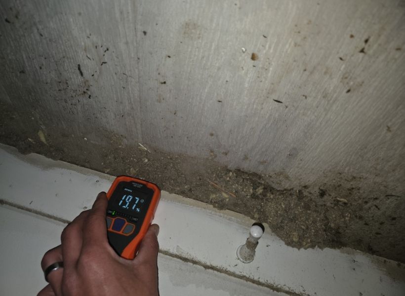 drywall water damage - moisture reading