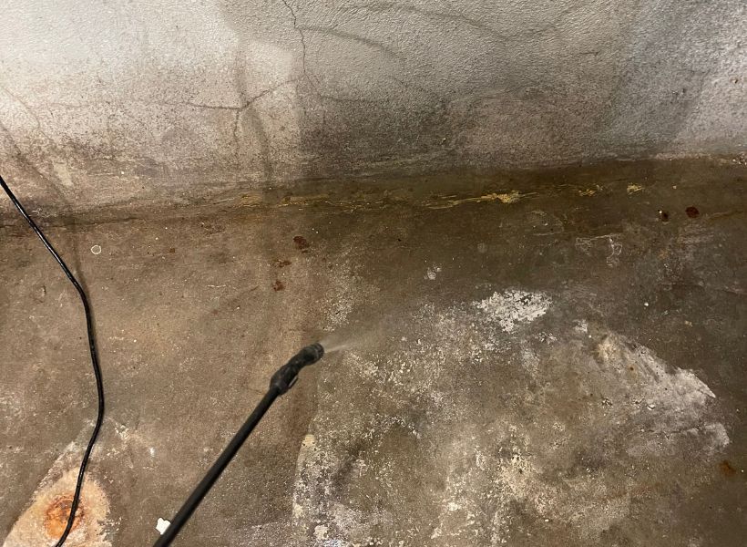 spraying antimicrobial solution