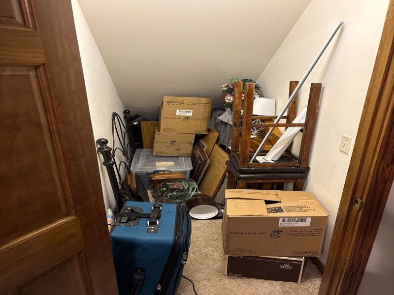 Stairway closet water damage