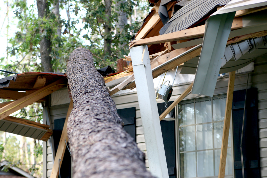 Roof damage from severe weather