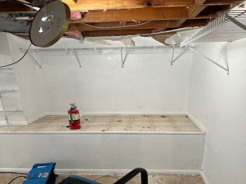Bedroom after first day of drying