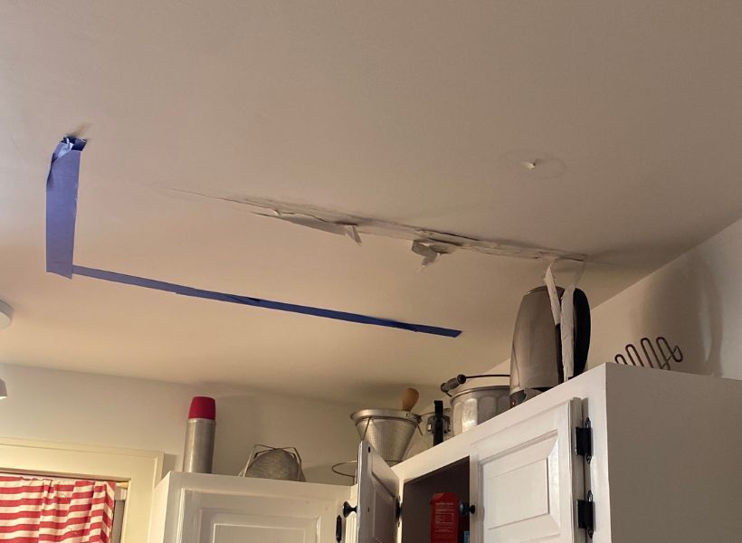 top floor kitchen ceiling damage