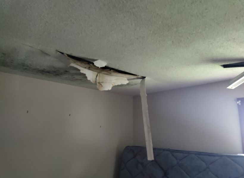 water damage on ceiling