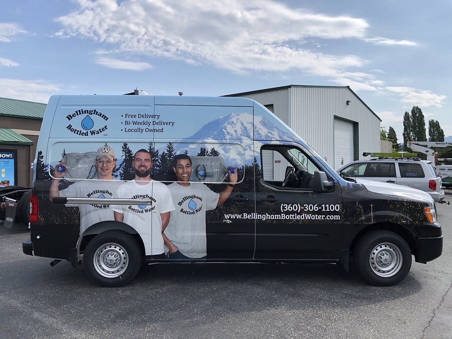 bellingham bottled water nissan van wrap