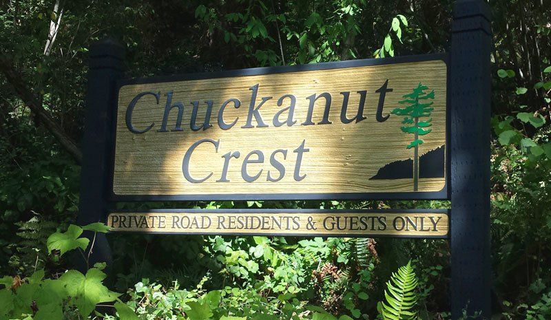 chuckanut crest sandblasted sign