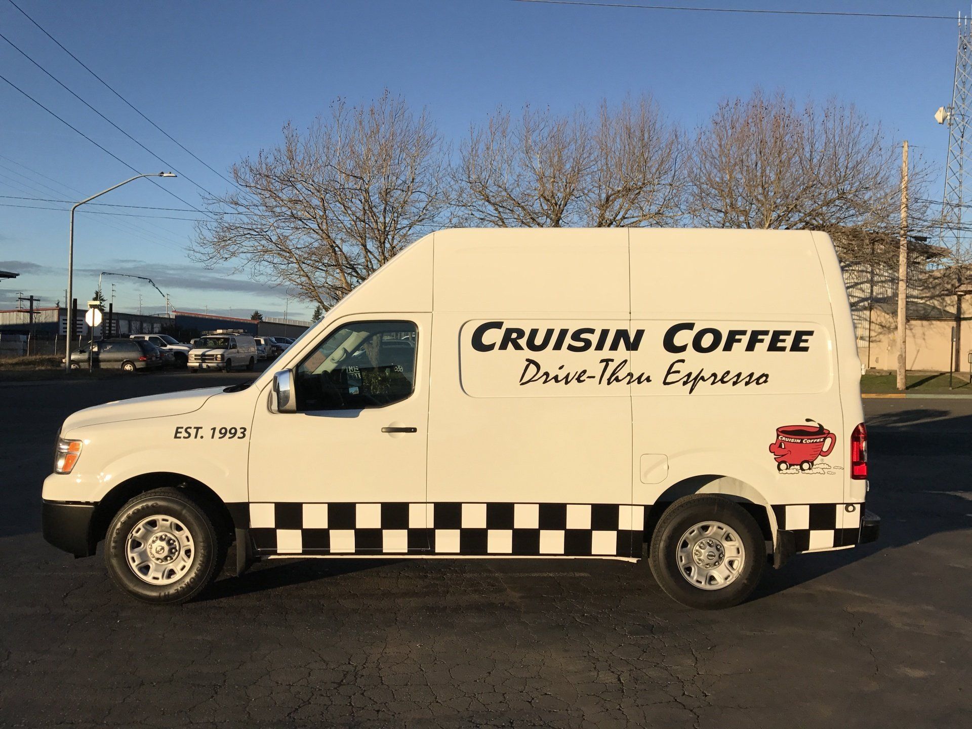 fleet vehicle vinyl graphics on a van