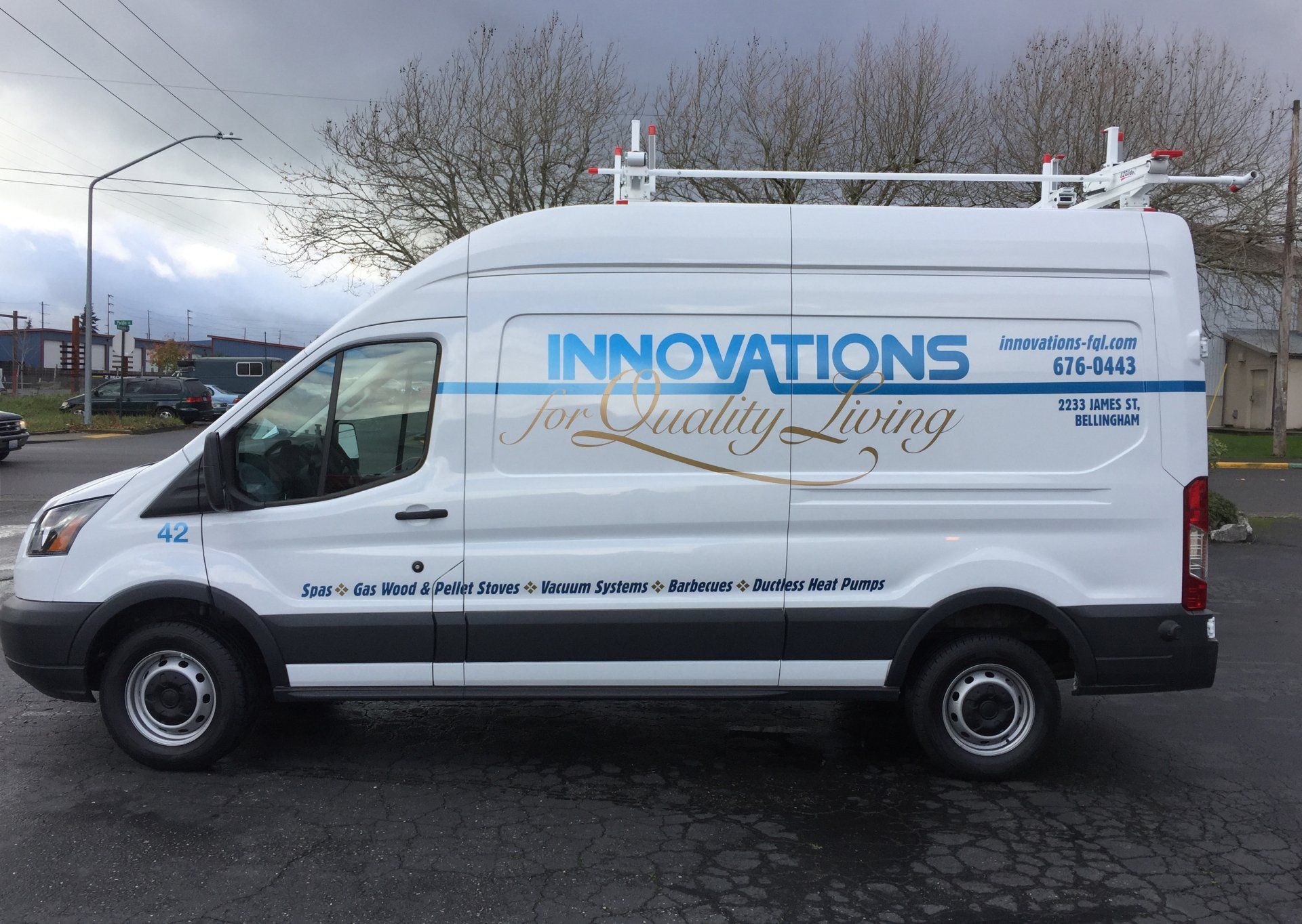 fleet vehicle vinyl graphics on a van
