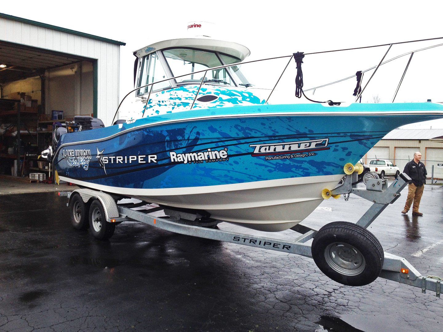 lake union sea ray striper boat wrap