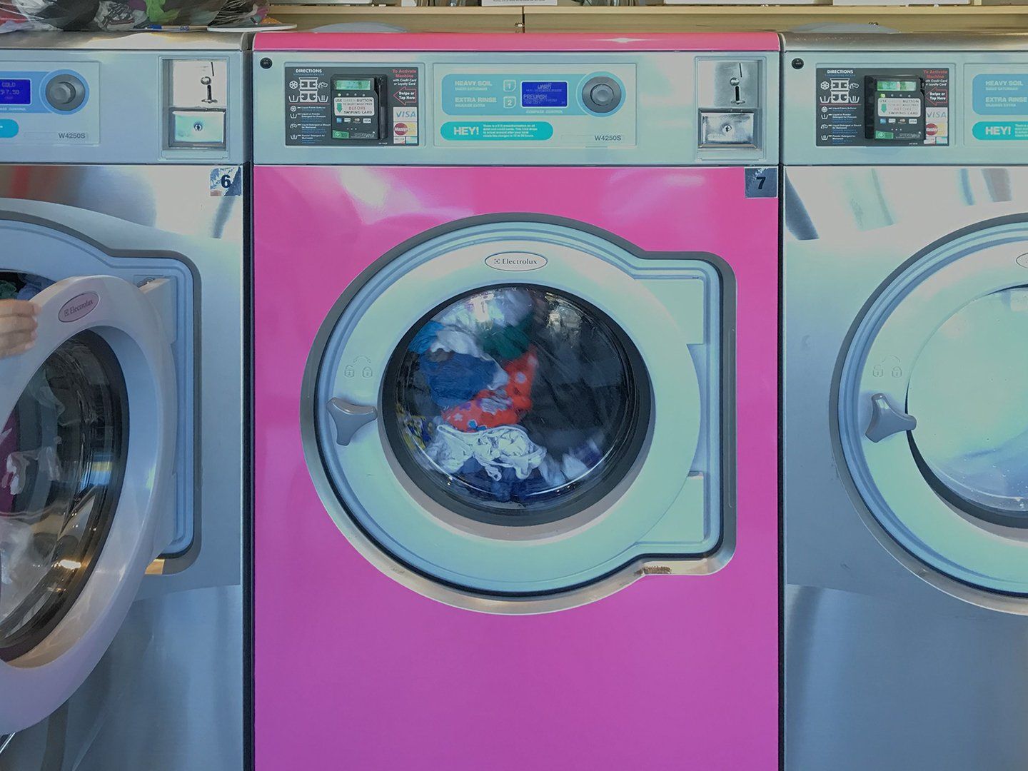 pink washing machine