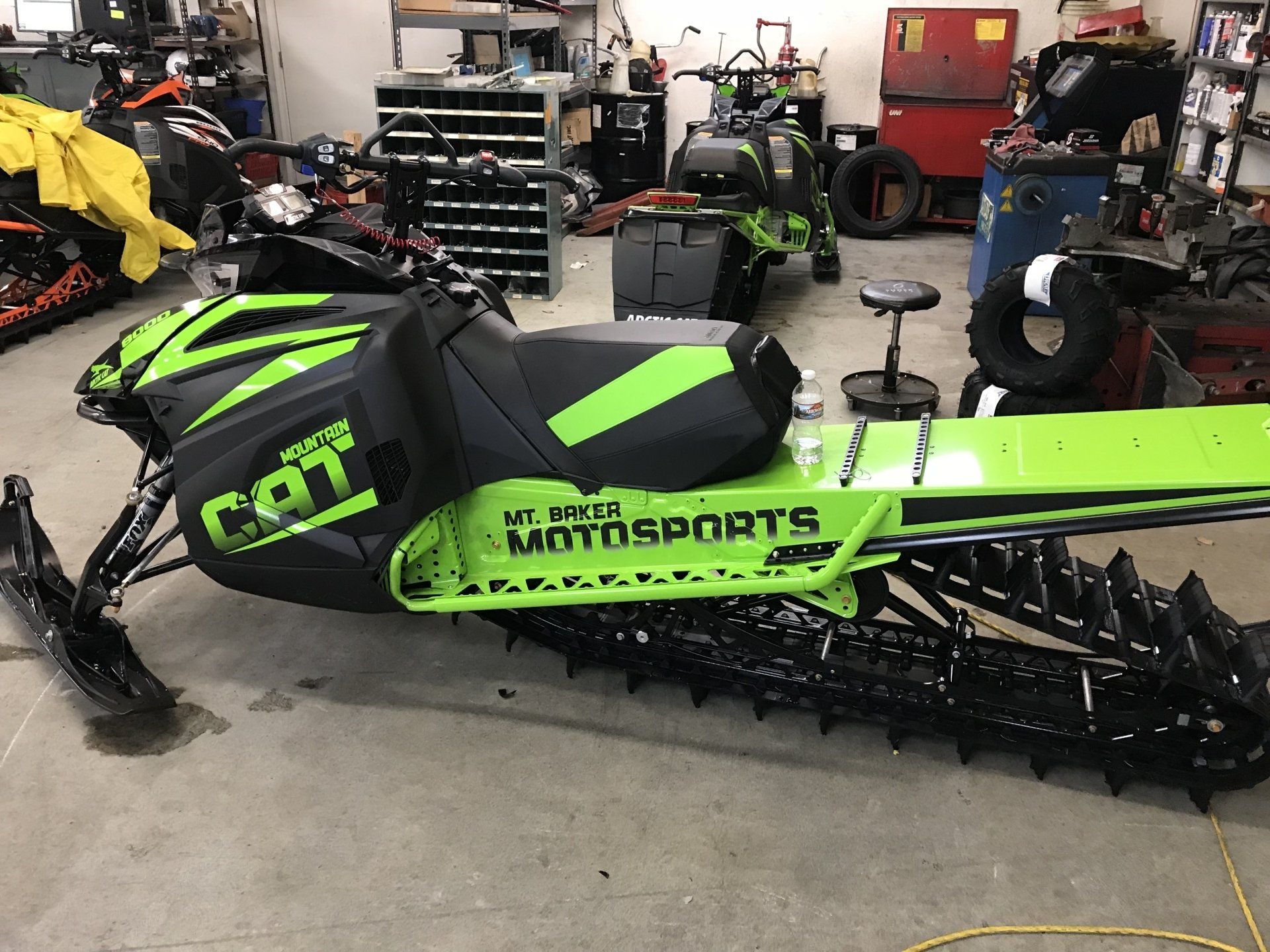 custom vinyl graphics on snow mobile