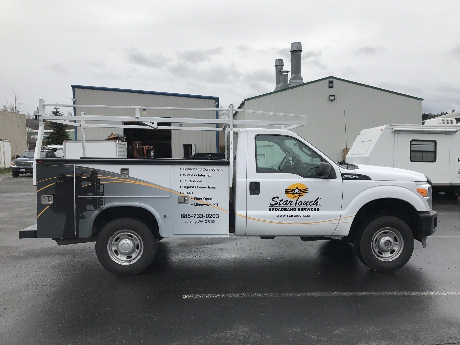 fleet vehicle vinyl graphics on a truck