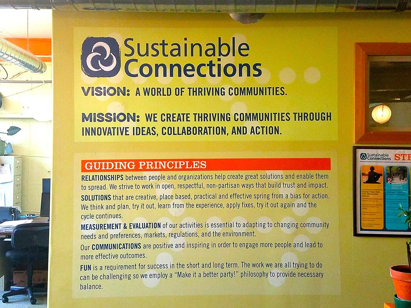 sustainable connections lobby graphics