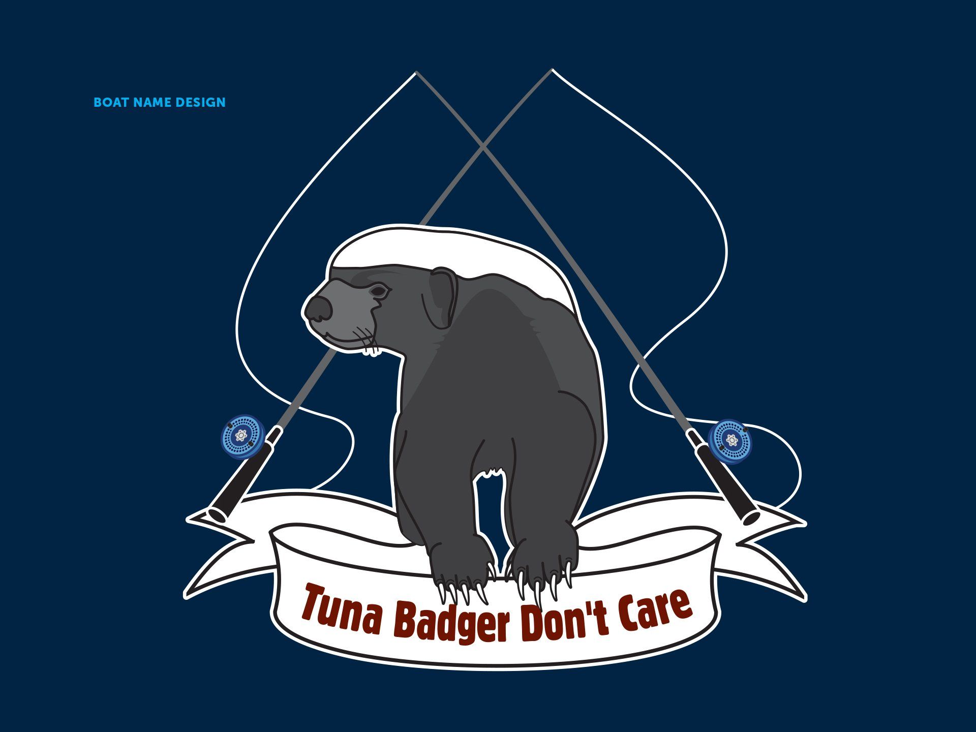 boat name design tuna badger