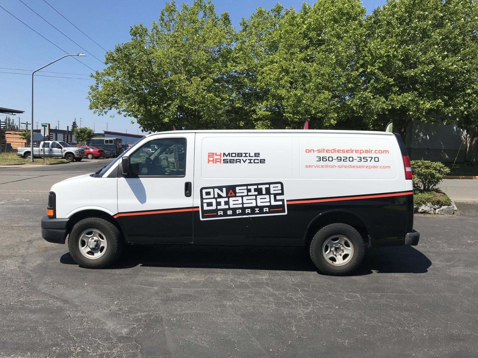 fleet vehicle vinyl graphics on a van