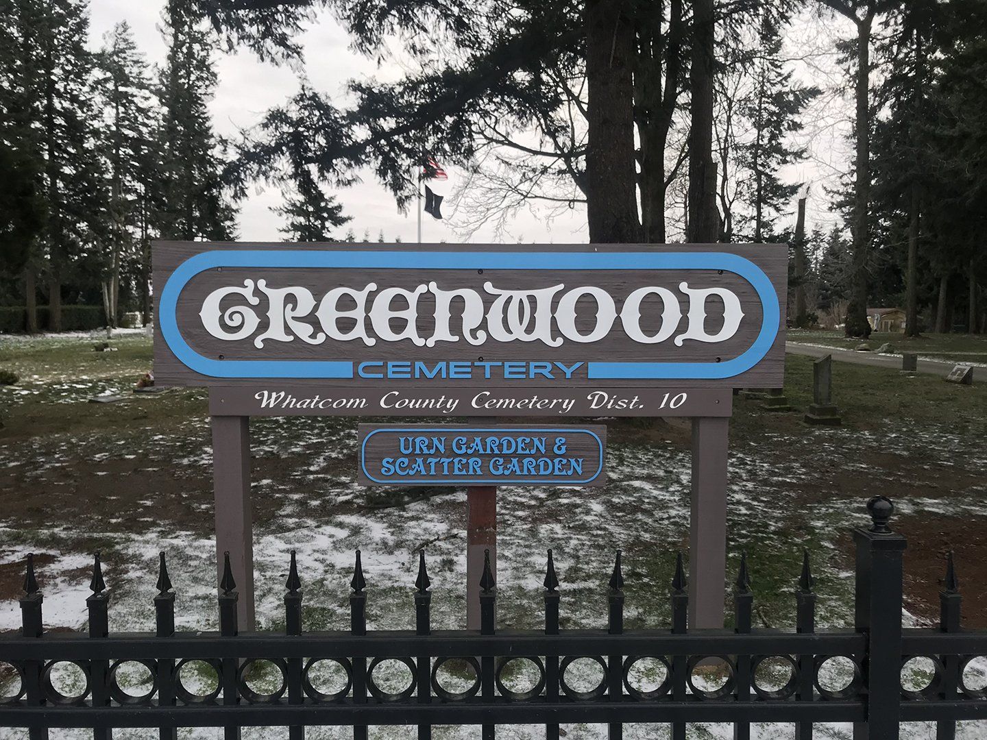 greenwood cemetary sign
