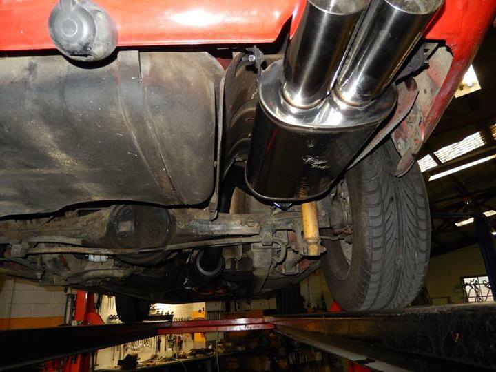 exhaust on car