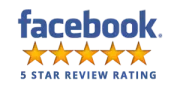 A facebook logo with five stars on it