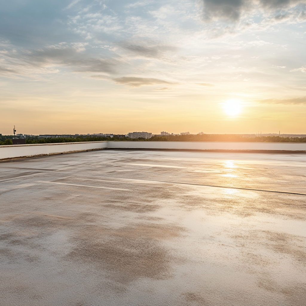 The sun is setting over a large body of water.