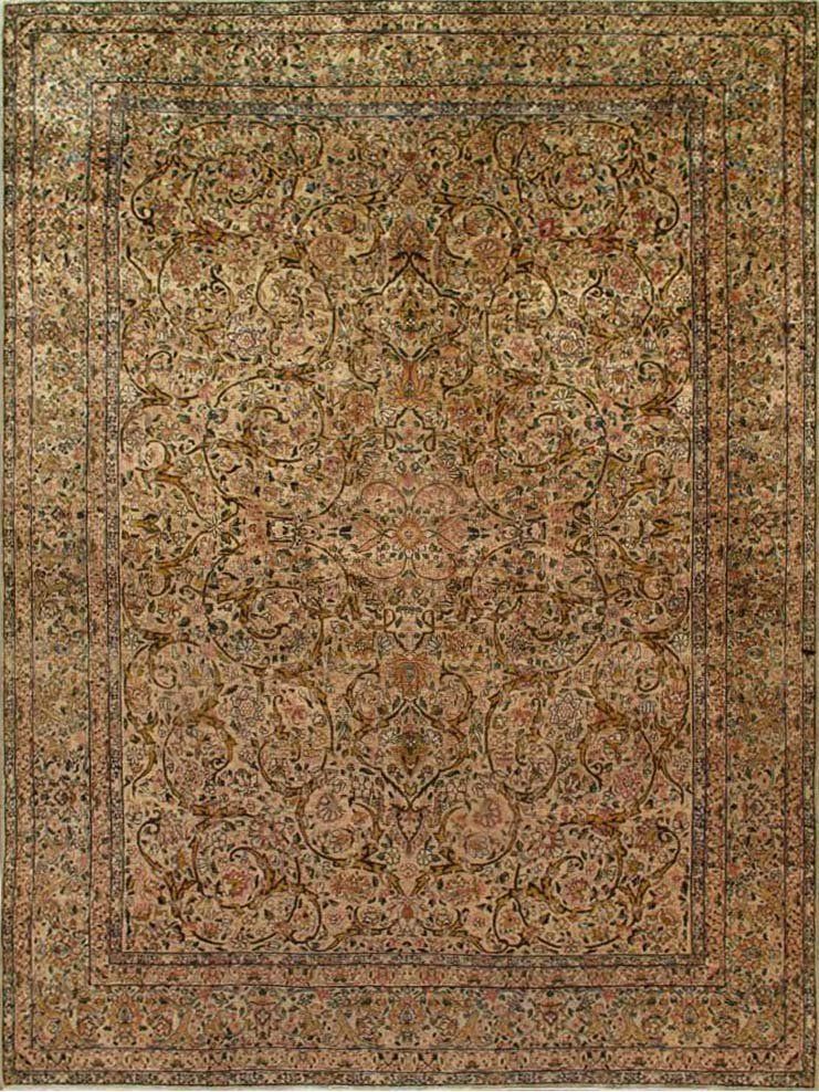 A brown rug with a square frame on a white background.