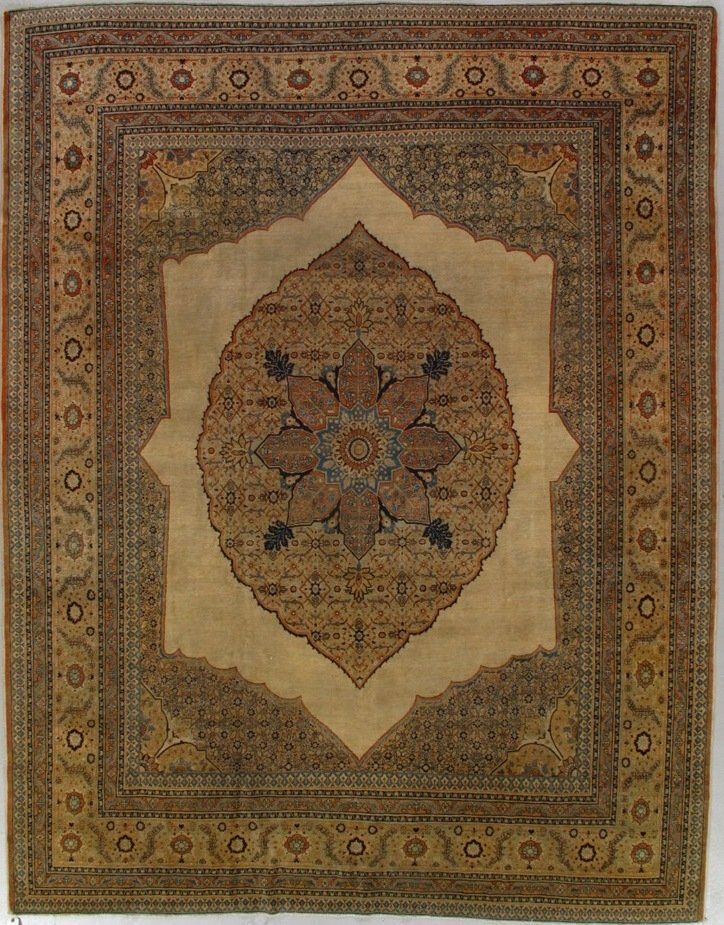 A rug with a circular design on it