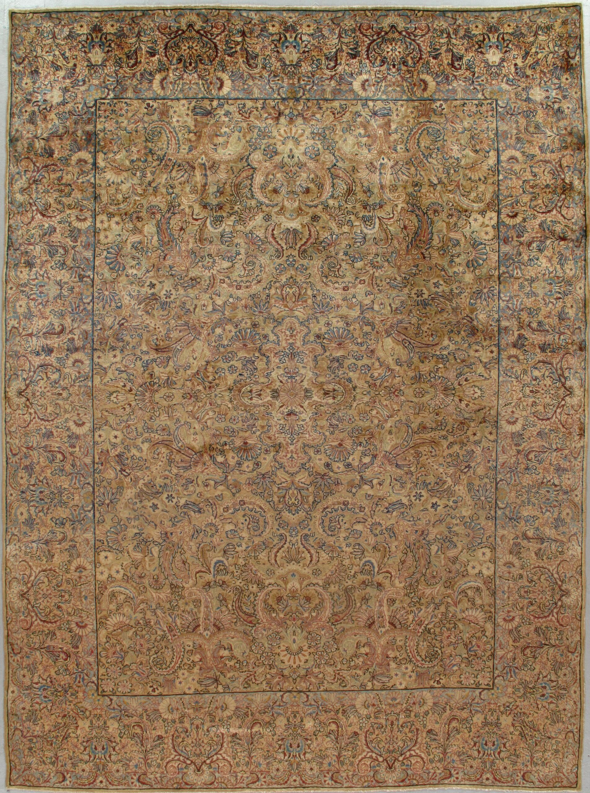 A brown rug with a square in the middle of it