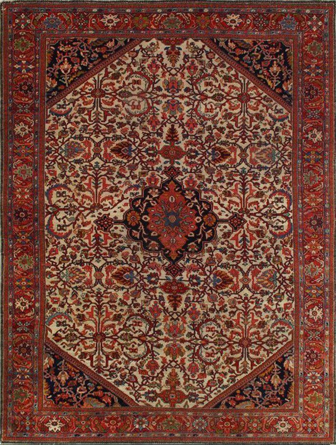 A rug with a floral pattern on it