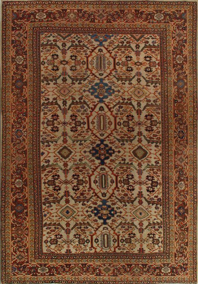 A rug with a pattern on it is sitting on a table.