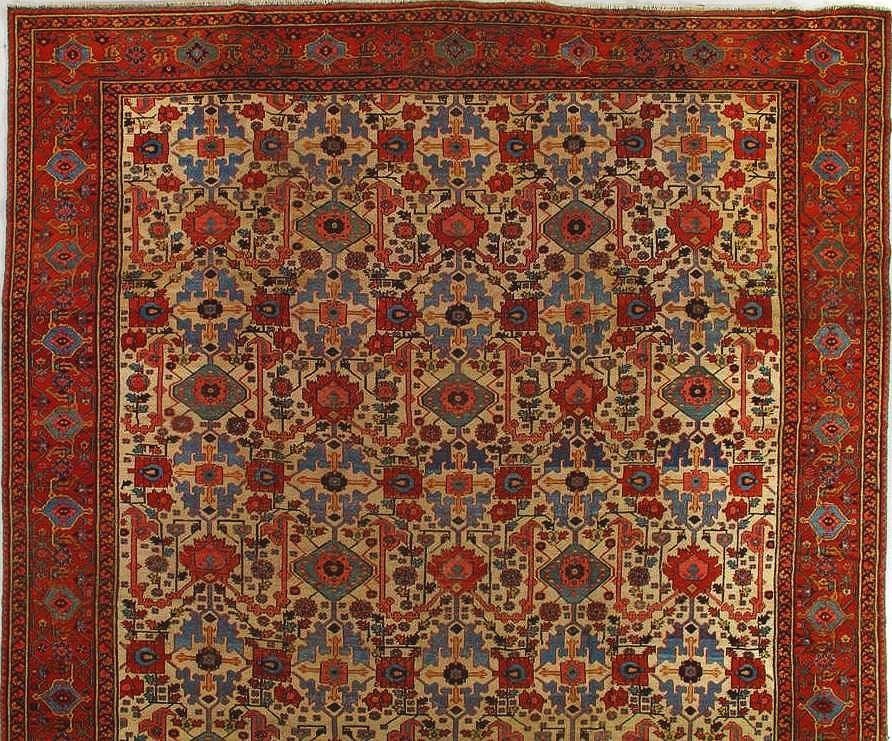 A rug that has a floral pattern on it