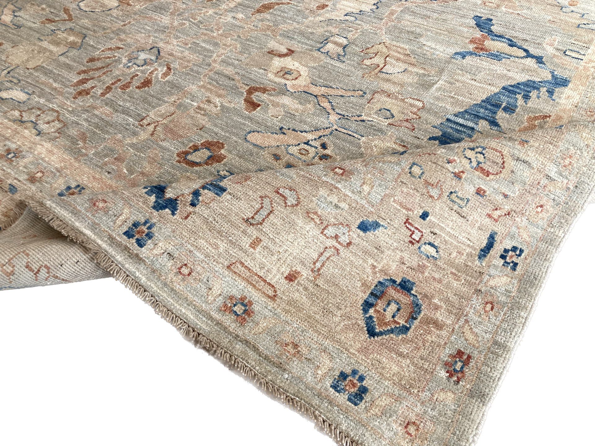 A rug with a floral pattern and the number 2 on it