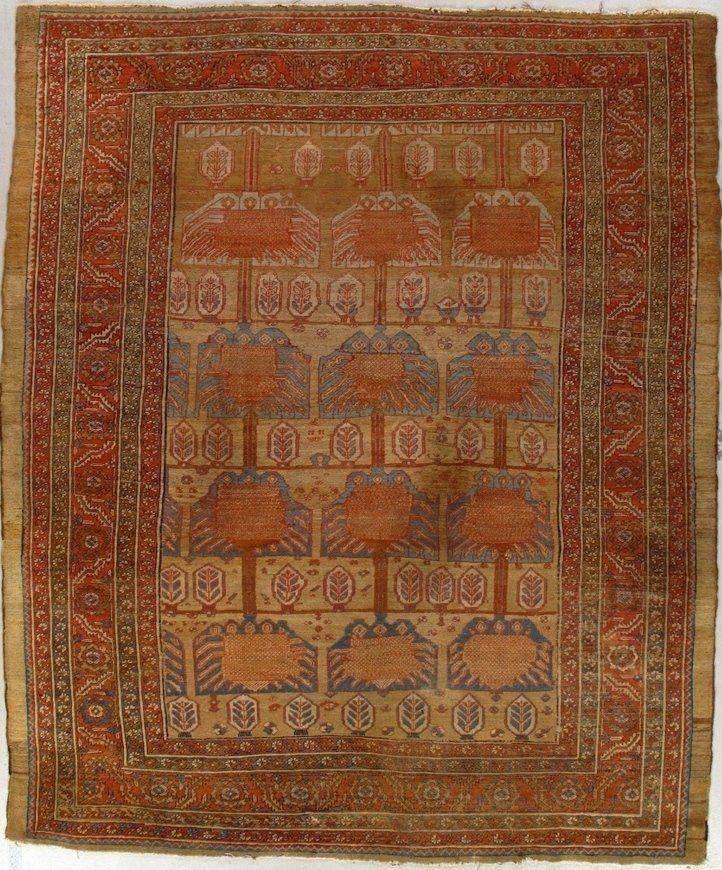 A rug with a pattern of elephants on it