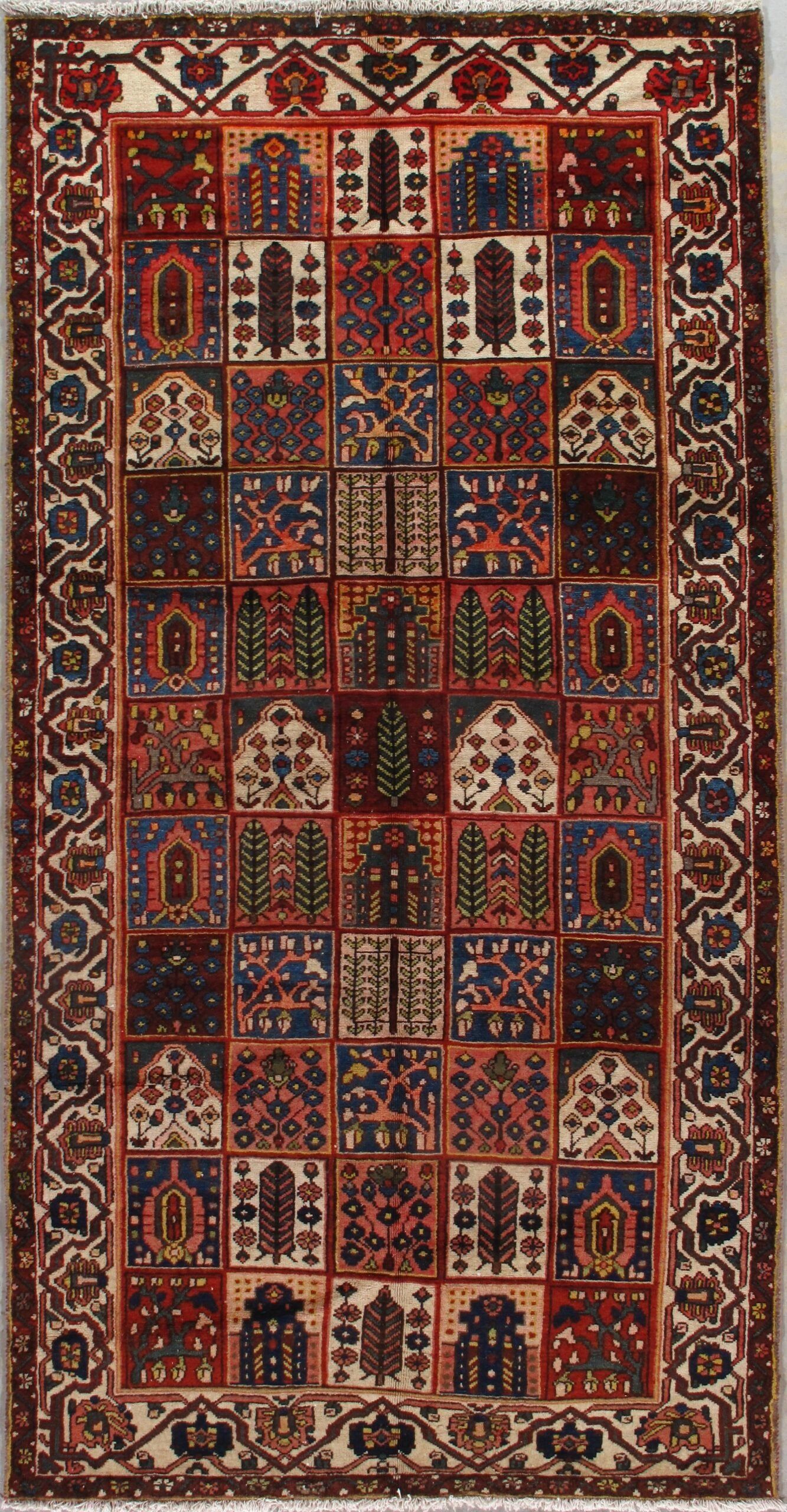 A rug with a lot of different designs on it
